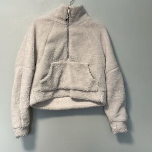 Lululemon faux sherpa crop half zip sweater